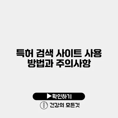 특허 검색 사이트 사용 방법과 주의사항